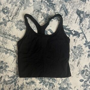 Lululemon Ebb to Street Black Ribbed Racerback Crop Tank